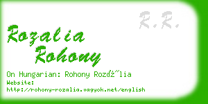 rozalia rohony business card